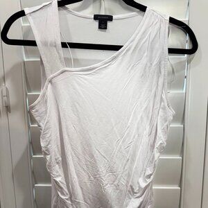 ! EUC Halogen White Asymmetrical Tank Top !